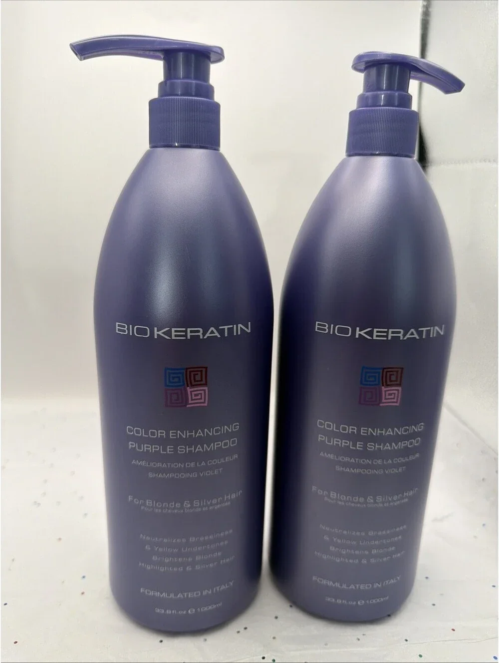Bio Keratin Color Enhancing Purple Shampoo 33.8 fl. oz. New Blonde Toning 2 Pack